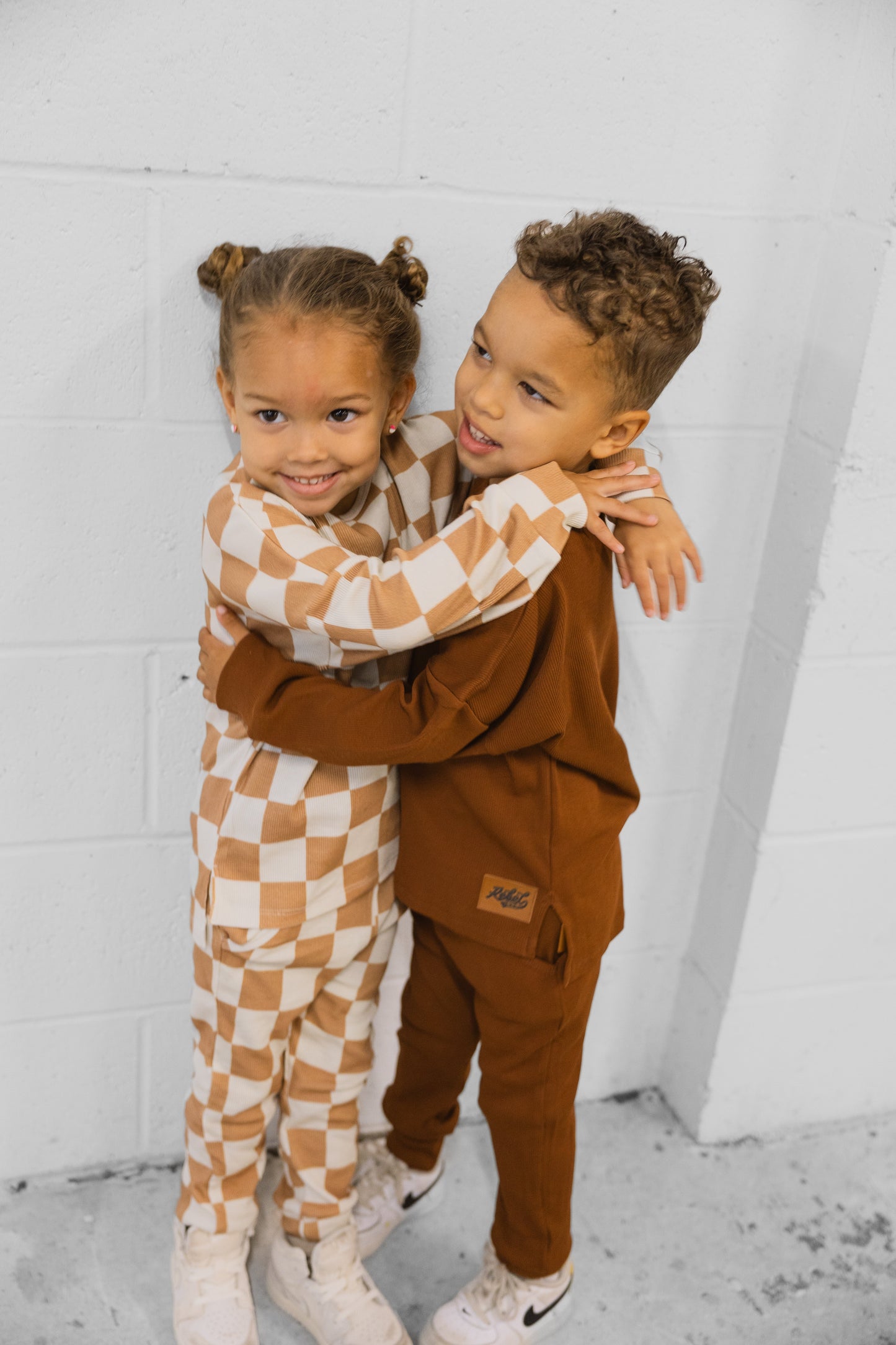 Organic Ribbed Set in Rust