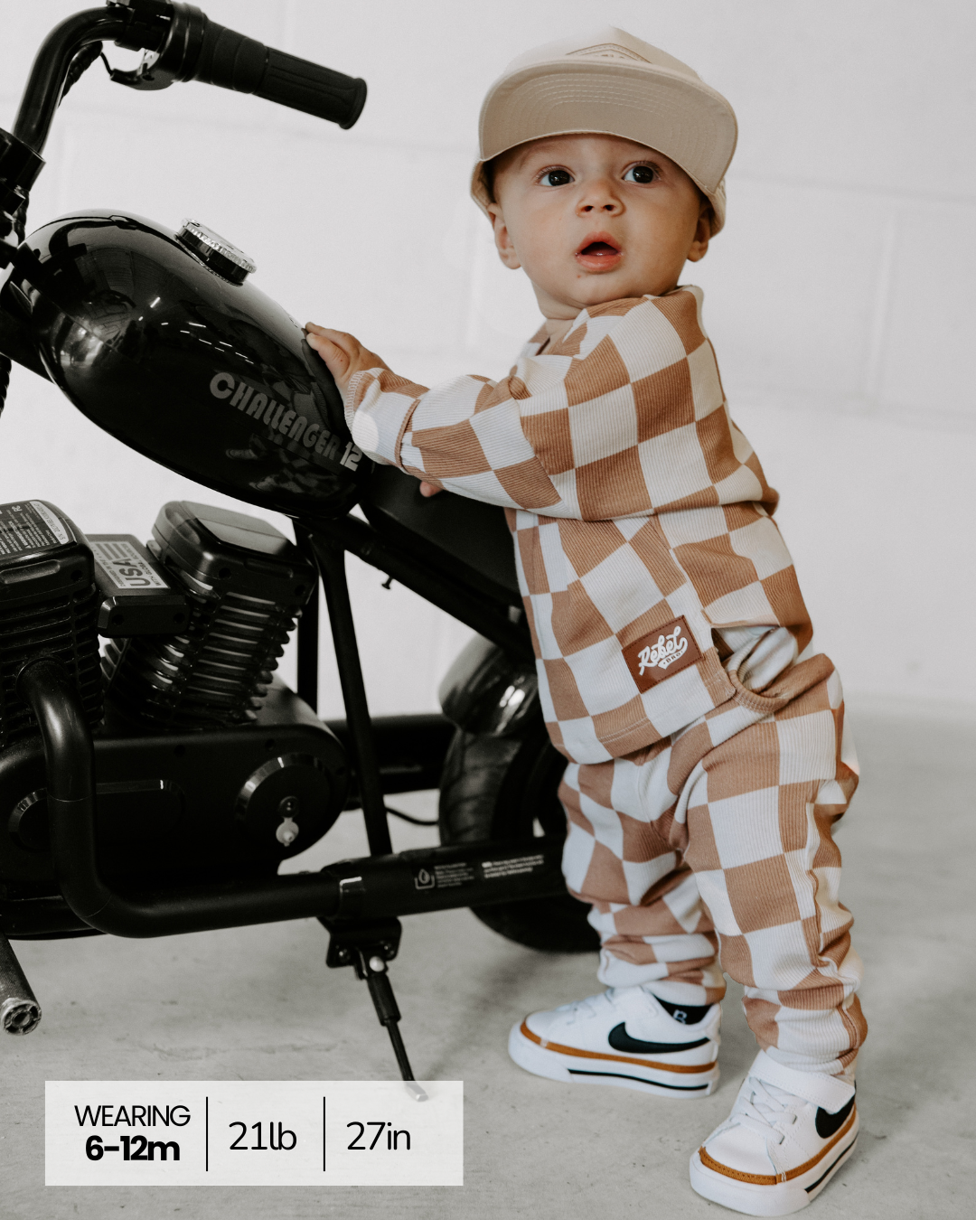 Organic Ribbed Set in Vanilla + Chestnut