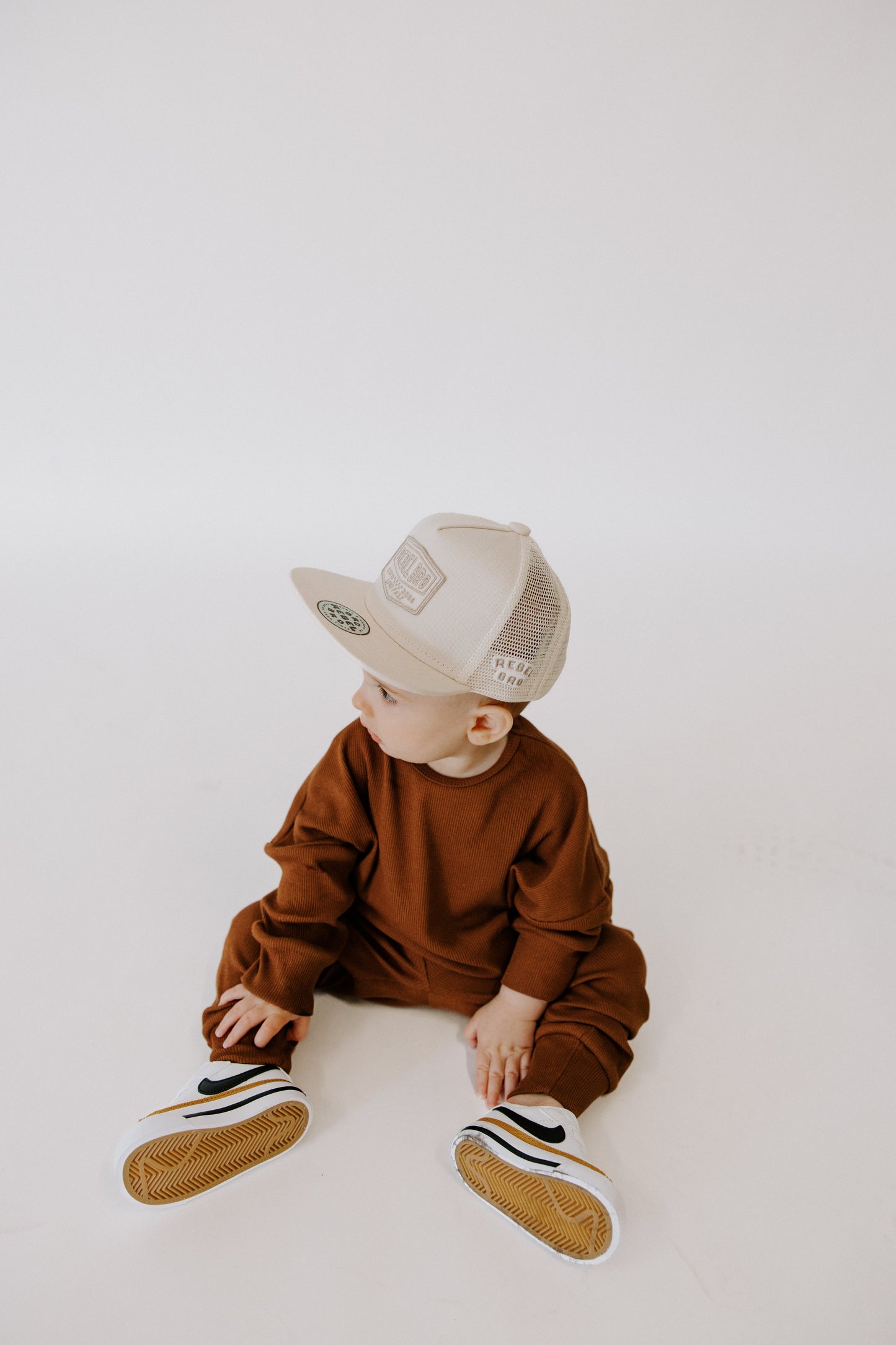 Organic Ribbed Set in Rust