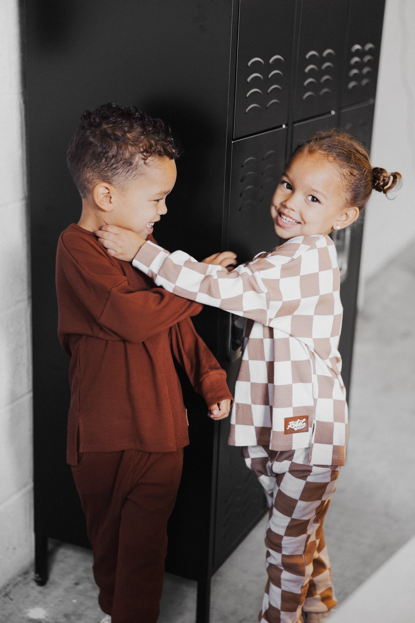 Organic Ribbed Set in Rust