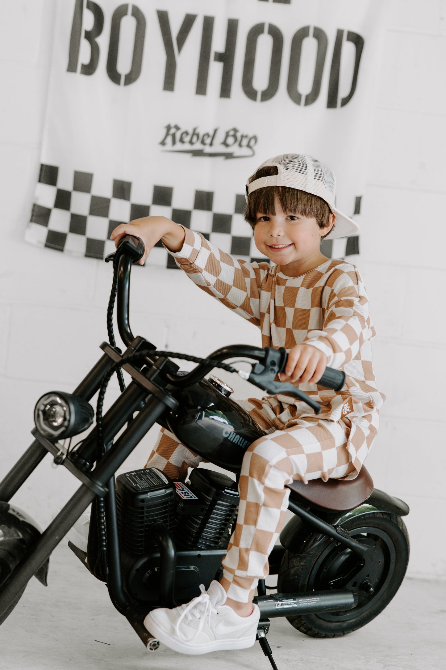 Organic Ribbed Set in Vanilla + Chestnut