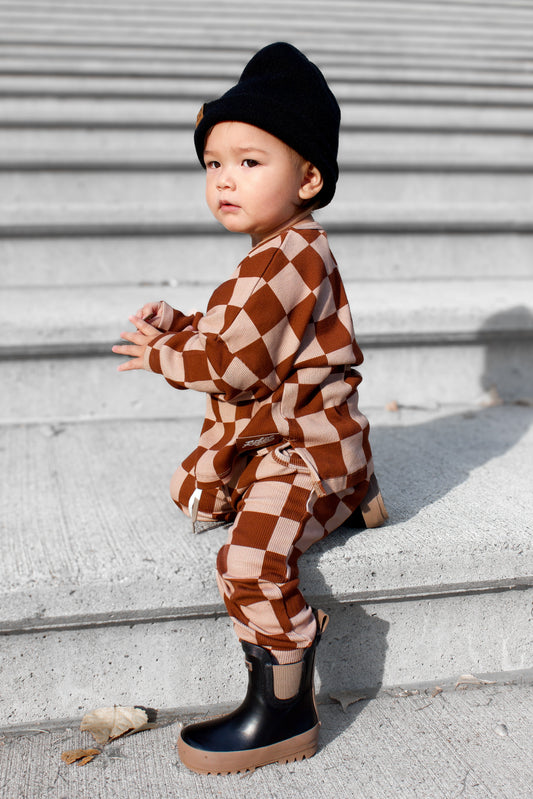 Organic Ribbed Set in Spiced Cider + Graham