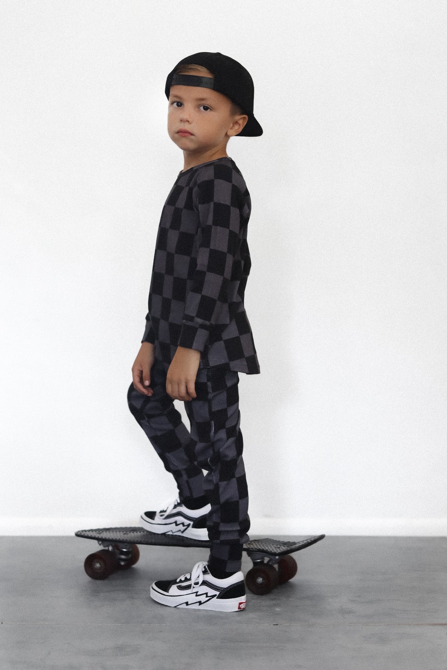 Organic Ribbed Set in Smoke + Storm