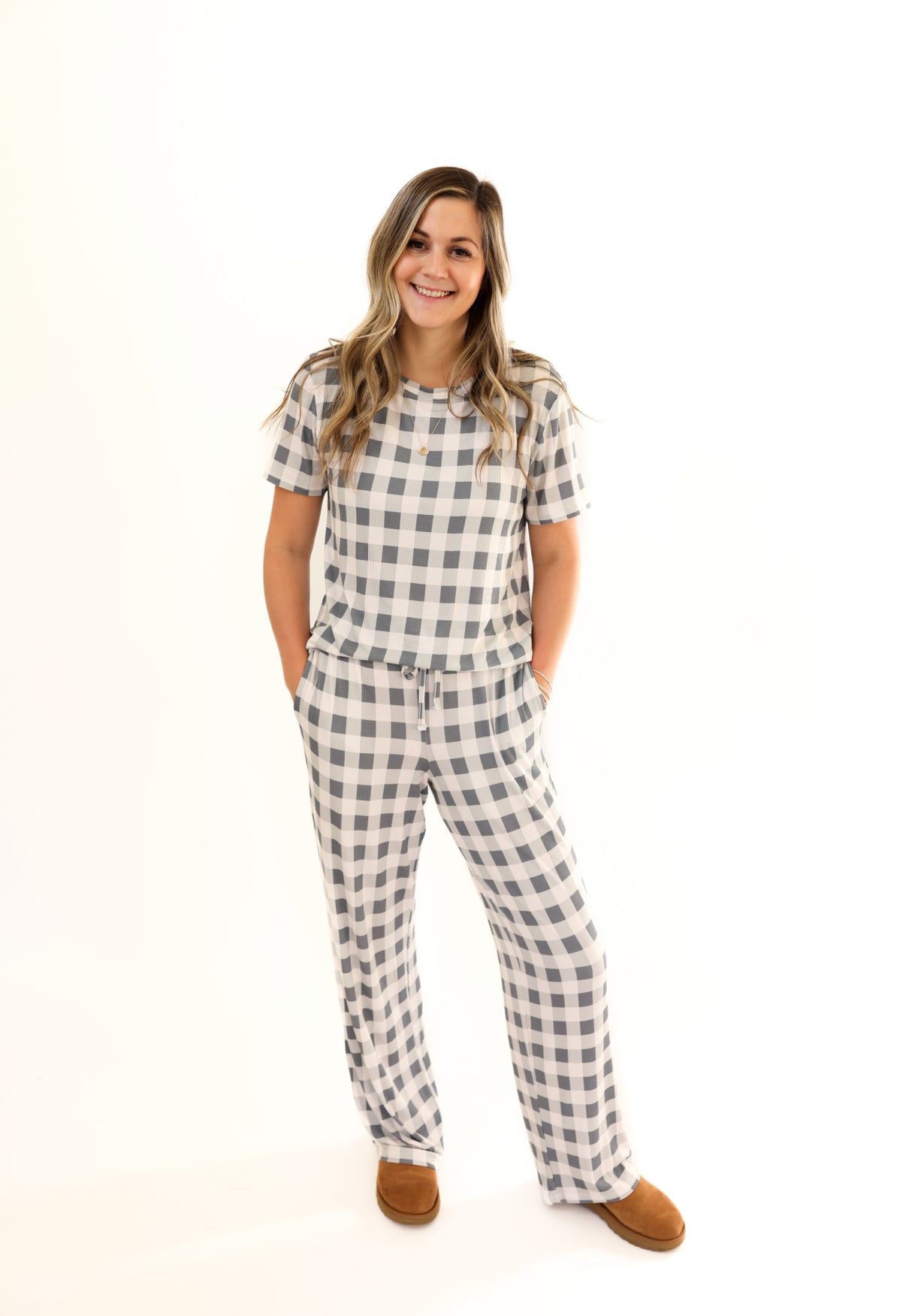 SLATE GINGHAM | ADULT SET